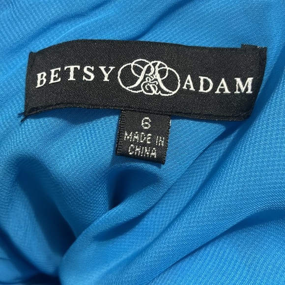 BETSY AND ADAM LONG SATIN "JEN" DRESS A26489 size 6 new - Picture 4 of 5